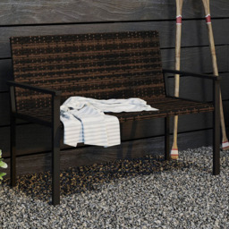Outsunny 2 Seater Mixed Brown Rattan Garden Bench Loveseat - Wilko - thumbnail 1