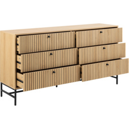 Florence Albany 6 Drawer Oak Wide Chest of Drawers - Multi - Furniture To Go - Wilko - thumbnail 6