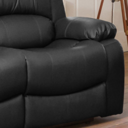 Glendale 2 Seater Black Bonded Leather Manual Recliner Sofa - Artemis Home - Wilko - thumbnail 4