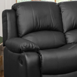Glendale 2 Seater Black Bonded Leather Manual Recliner Sofa - Artemis Home - Wilko - thumbnail 3