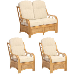 Desser Furniture Vale 2 Seater Light Oak Athena Plain Suite - Brown - Wilko - thumbnail 3