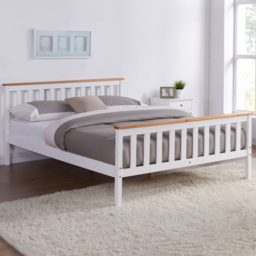 Home Detail Woodford King Size White and Oak Wooden Bed - Wilko - thumbnail 1