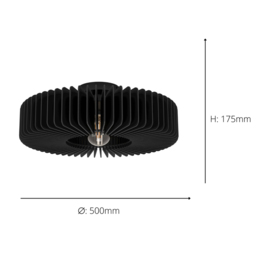EGLO Palombaia Black Ceiling Light - Size: 17.5 x 50 x 17.5cm - Wilko - thumbnail 5