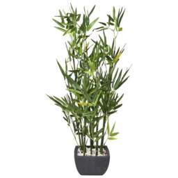 Artificial Green Bamboo Plant in Black Terracotta Pot with Pebbles - Wilko