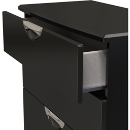 Crowndale Camden 4 Drawer Black Gloss and Black Deep Chest of Drawers Ready Assembled - Black Gloss & Black - Wilko - thumbnail 6