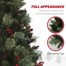Everglow Pre-Lit Christmas Tree with Red berries and Pine Cones 4ft - Green - Wilko - thumbnail 6