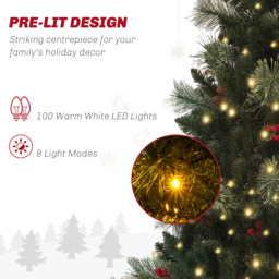 Everglow Pre-Lit Christmas Tree with Red berries and Pine Cones 4ft - Green - Wilko - thumbnail 5