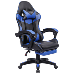 Neo Blue and Black PU Leather Swivel Office Chair - Size: 66 x 55 x 125cm - Wilko - thumbnail 4