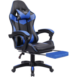 Neo Blue and Black PU Leather Swivel Office Chair - Size: 66 x 55 x 125cm - Wilko - thumbnail 3