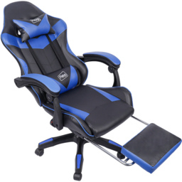 Neo Blue and Black PU Leather Swivel Office Chair - Size: 66 x 55 x 125cm - Wilko - thumbnail 5