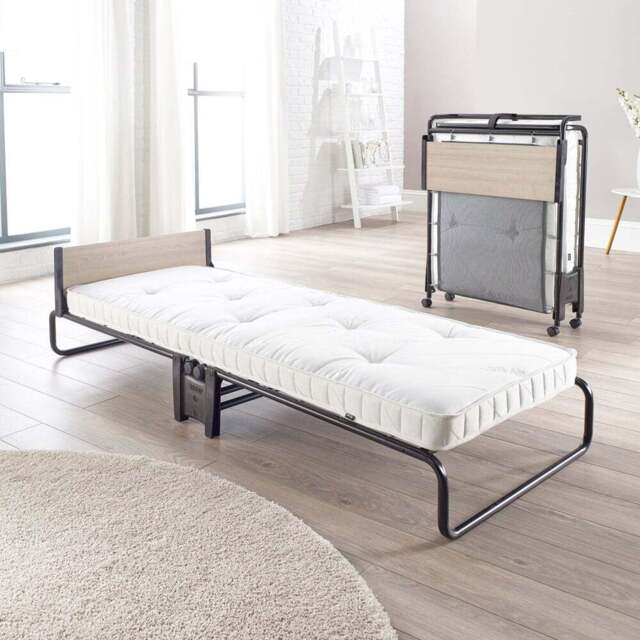 Jay-Be Single Revolution Folding Bed with Micro e-Pocket Sprung Mattress - Black - Wilko - image 1
