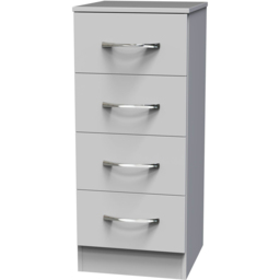 Crowndale Avon 4 Drawer White Matt Bedside Cabinet Ready Assembled - Wilko - thumbnail 3