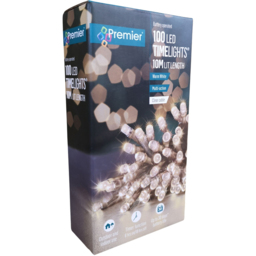 Premier TimeLights 100 Warm White LED Multi-Function Christmas String Light 10m - Size: 140 x 5 x 5cm - Wilko - thumbnail 3