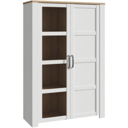 Florence Bohol 2 Door White Riviera Oak Display Cabinet - Size: 42 x 106 x 160cm - Wilko - thumbnail 3