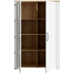 Florence Bohol 2 Door White Riviera Oak Display Cabinet - Size: 42 x 106 x 160cm - Wilko - thumbnail 6
