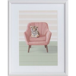 Relaxing Baby Animal Framed Print - White - Size: 28 x 35 x 3 - Wilko - thumbnail 1