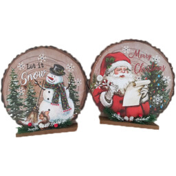 LED Santa Or Snowman Standing Plaque - Size: 29 x 29 x 5cm - Wilko