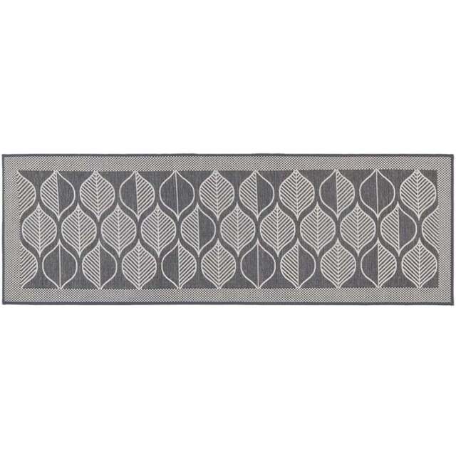 JVL Expression Leaves Rubber Backed Door Runner 50 x 150cm - Size: 150 x 50 x 0.3cm - Grey - Wilko - image 1