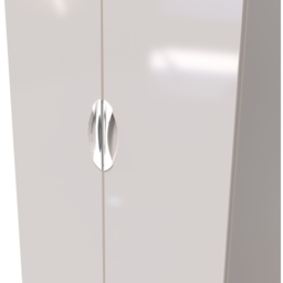 Crowndale Camden Ready Assembled 2 Door Kashmir Gloss Wardrobe - Cream - Wilko - thumbnail 6