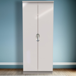 Crowndale Camden Ready Assembled 2 Door Kashmir Gloss Wardrobe - Cream - Wilko