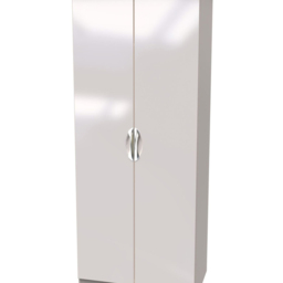 Crowndale Camden Ready Assembled 2 Door Kashmir Gloss Wardrobe - Cream - Wilko - thumbnail 3