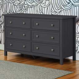 Julian Bowen Maine 6 Drawer Anthracite Wide Chest of Drawers - Black - Wilko - thumbnail 1