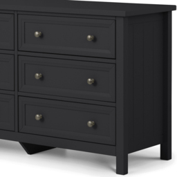 Julian Bowen Maine 6 Drawer Anthracite Wide Chest of Drawers - Black - Wilko - thumbnail 4