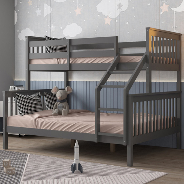 Flair Wooden Grey Zoom Triple Bunk Bed - Size: Single + Double - Wilko - image 1