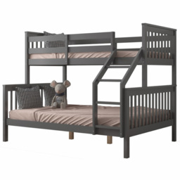 Flair Wooden Grey Zoom Triple Bunk Bed - Size: Single + Double - Wilko - thumbnail 3