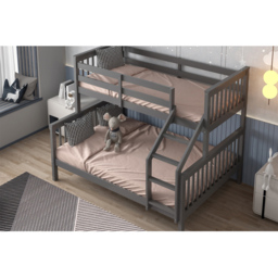 Flair Wooden Grey Zoom Triple Bunk Bed - Size: Single + Double - Wilko - thumbnail 4