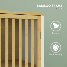 HOMCOM 2 Door White Bamboo Under Sink Bathroom Cabinet - Size: 70.0 cm x 30.0 cm x 60.0 cmcm - Wilko - thumbnail 7
