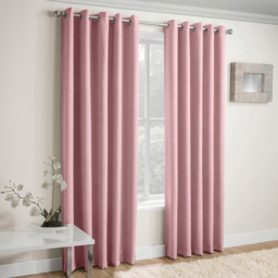 Enhanced Living Vogue Blush Thermal Blackout Eyelet Readymade Curtains 117 x 137cm - Pink - Wilko