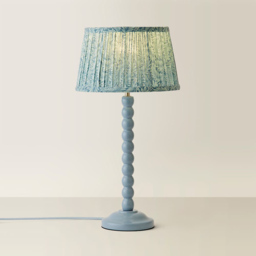 ValueLights Leaf Pleated Shade Pastel Blue Bobbin LED Table Lamp with Bulb - Size: 49 x 25 x 25cm - Wilko - thumbnail 5