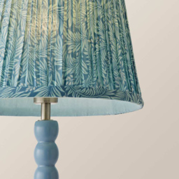 ValueLights Leaf Pleated Shade Pastel Blue Bobbin LED Table Lamp with Bulb - Size: 49 x 25 x 25cm - Wilko - thumbnail 6