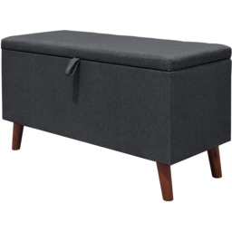 Brooklyn Grey Linen Ottoman Blanket Box - Size: 104 x 42 x 56cm - Wilko - thumbnail 3
