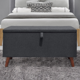 Brooklyn Grey Linen Ottoman Blanket Box - Size: 104 x 42 x 56cm - Wilko - thumbnail 1