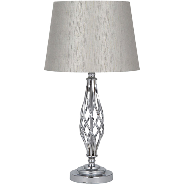 Pacific Lifestyle Jenna Silver Metal Twist Table Lamp - Wilko - image 1