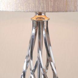 Pacific Lifestyle Jenna Silver Metal Twist Table Lamp - Wilko - thumbnail 5