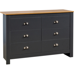 Home Source Camden 6 Drawer Graphite Chest of Drawers - Grey - Wilko - thumbnail 3