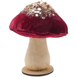 The Christmas Gift Co Red Velvet Mushroom 15cm - Size: 17 x 15.5 x 15.5cm - The Christmas Gift Co. - Wilko - thumbnail 3