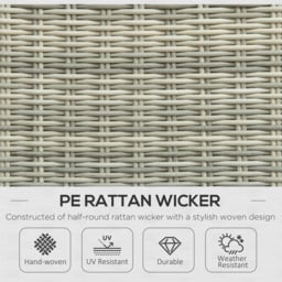 Outsunny 2 Seater Mixed Grey PE Rattan Sun Lounger Set - Wilko - thumbnail 5