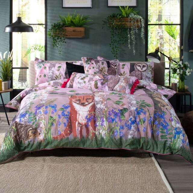 Kirsty Norris The Forest at Twilight Super King Size Duvet Set - Pink - Wilko - image 1