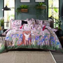 Kirsty Norris The Forest at Twilight Super King Size Duvet Set - Pink - Wilko
