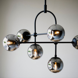 Merano Trieste Smoked Mirror Glass Matt Black Globe Pendant Ceiling Light - Size: 86 x 86 x 127cm - Wilko - thumbnail 5