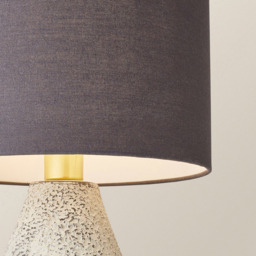 ValueLights Colin Grey Linen Drum Shade Hand Finished Ceramic LED Table Lamp - Size: 55 x 32 x 32cm - Wilko - thumbnail 4