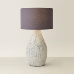 ValueLights Colin Grey Linen Drum Shade Hand Finished Ceramic LED Table Lamp - Size: 55 x 32 x 32cm - Wilko - thumbnail 6