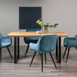 Bentley Designs Ramsay 6 Seater Rustic Oak Effect Melamine Dining Table with U Shape Legs - Brown - Wilko - thumbnail 7