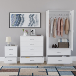 Vida Designs Riano White 3 Piece Bedroom Furniture Set - Wilko - thumbnail 4