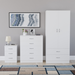 Vida Designs Riano White 3 Piece Bedroom Furniture Set - Wilko - thumbnail 3