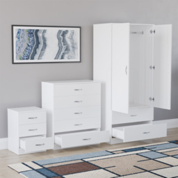 Vida Designs Riano White 3 Piece Bedroom Furniture Set - Wilko - thumbnail 5